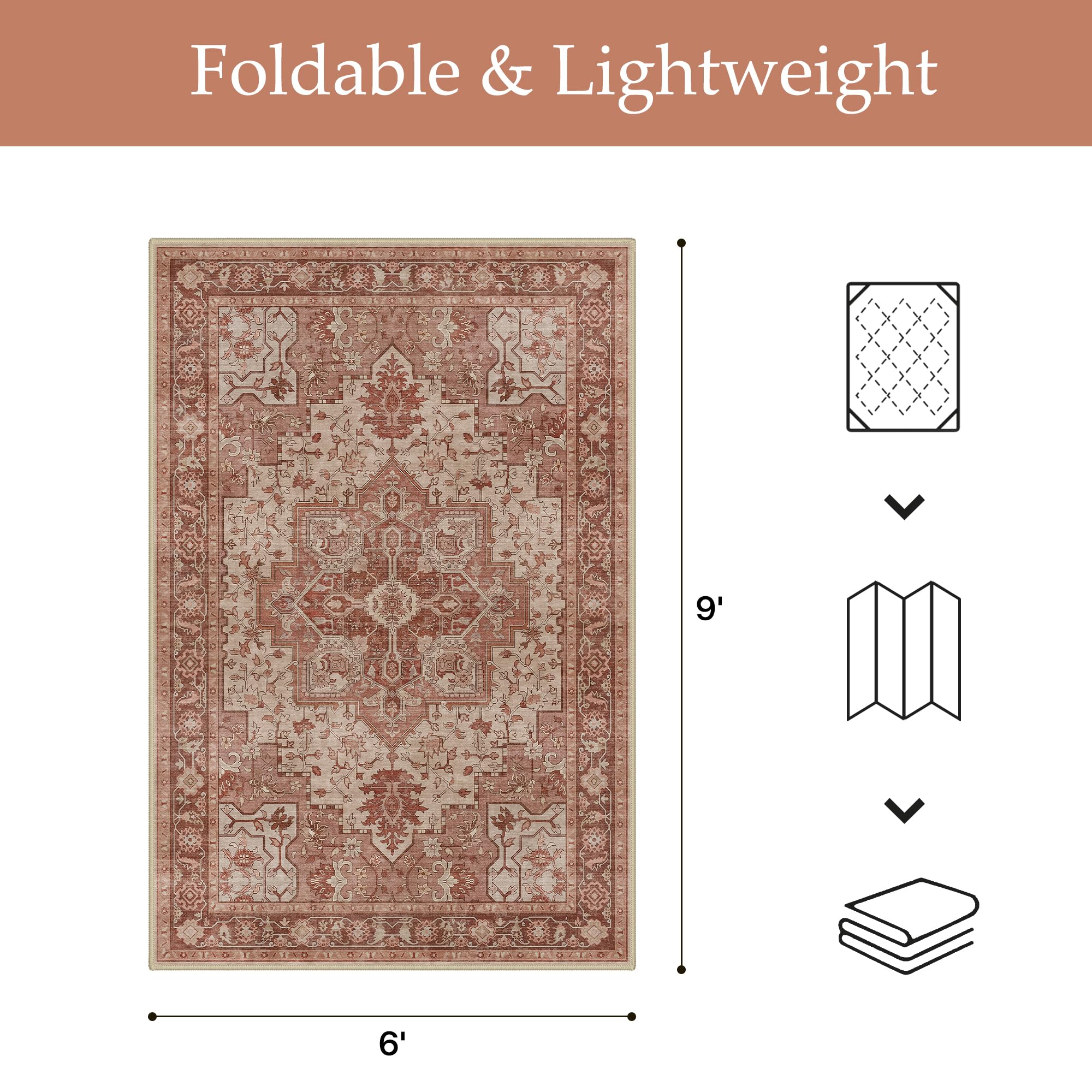 GENIMO Indoor Outdoor Rug folded for storage