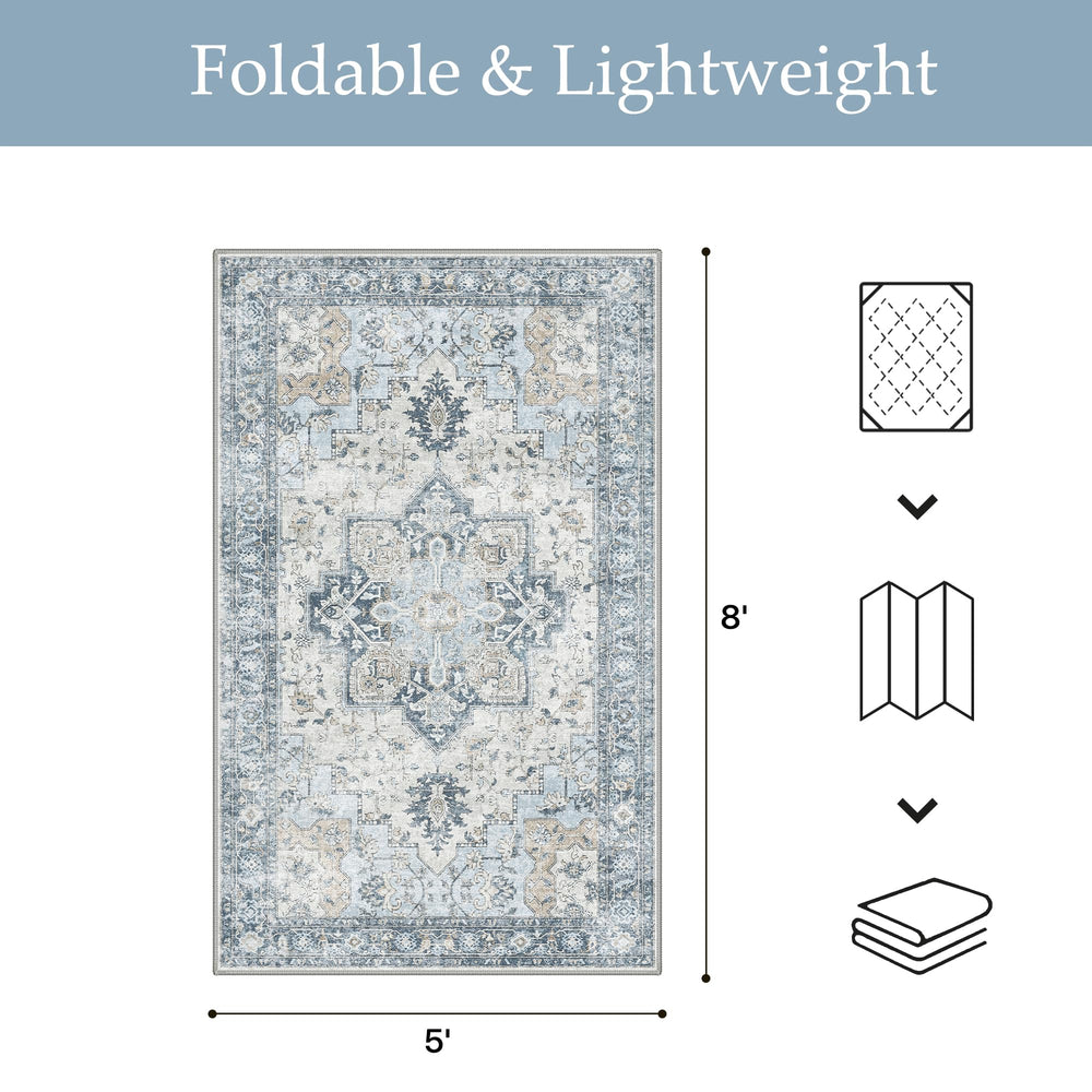 GENIMO Indoor Outdoor Rug light blue in living room