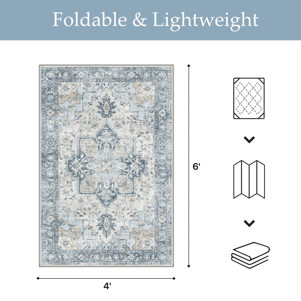 GENIMO Indoor Outdoor Rug rolled up