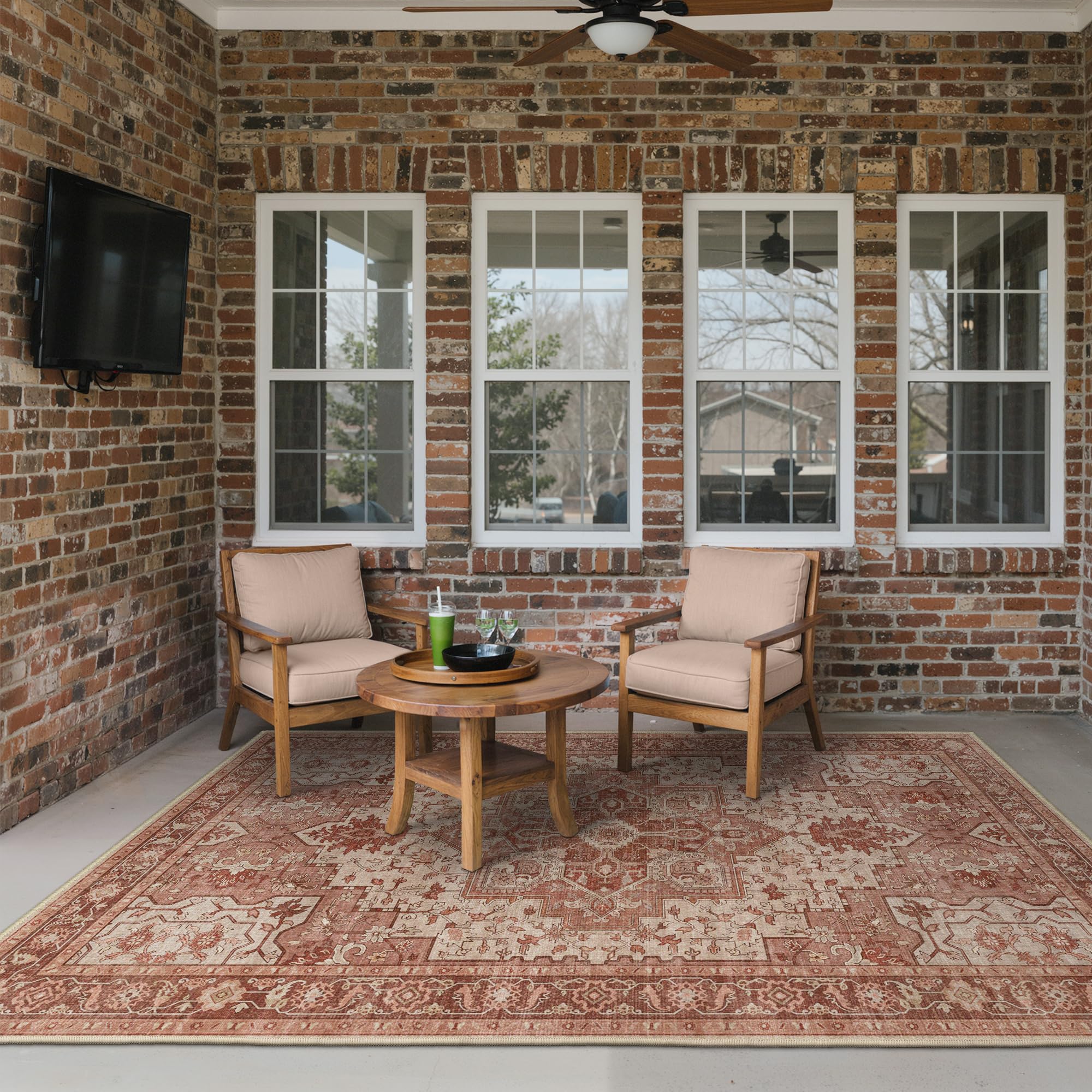 GENIMO Indoor Outdoor Rug side view showing texture