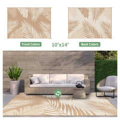GENIMO Outdoor Rug 10'x14' side view showcasing double-sided pattern