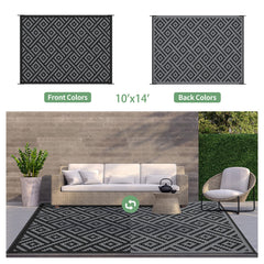 GENIMO Outdoor Rug 10'x14' with carry bag and stakes