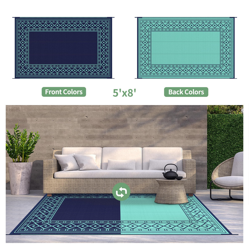 GENIMO Outdoor Rug 5'x8' folded for easy transport