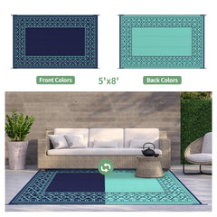 GENIMO Outdoor Rug 5'x8' folded for easy transport