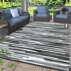 GENIMO Outdoor Rug 6'x9' black white reversible design