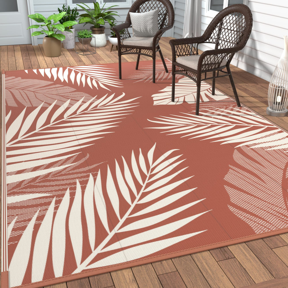 GENIMO Outdoor Rug 6'x9' Brick Red front view