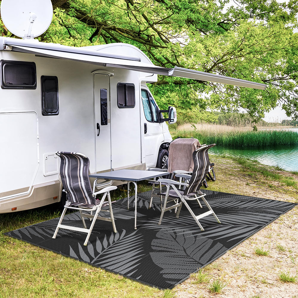 GENIMO Outdoor Rug 6'x9' folded compactly for transport