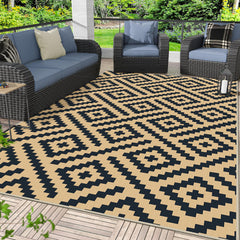 GENIMO Outdoor Rug 6'x9' in Black Sand front view