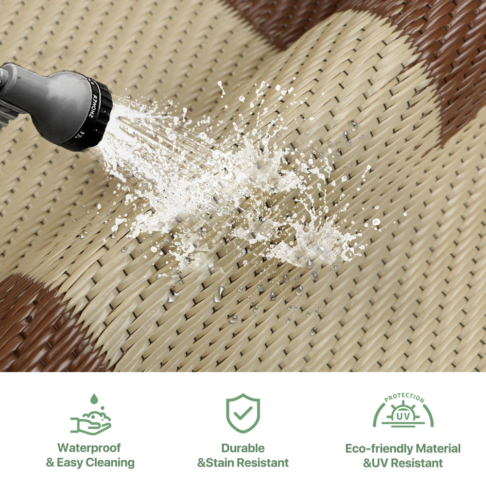GENIMO Outdoor Rug 6'x9' mocha beige on deck