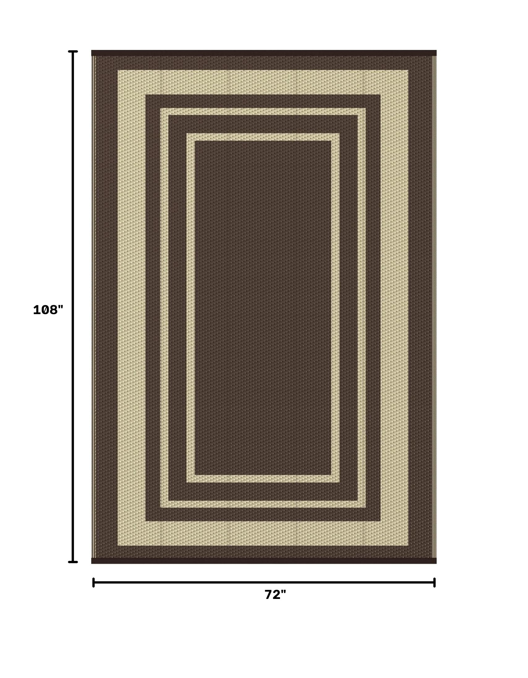 GENIMO Outdoor Rug 6'x9' mocha beige side view