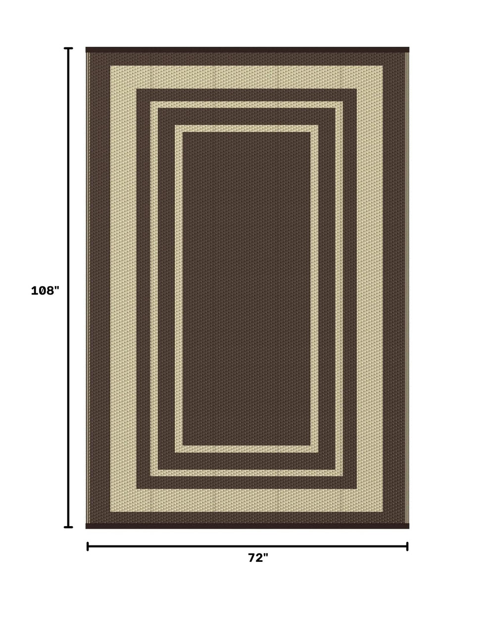 GENIMO Outdoor Rug 6'x9' mocha beige side view