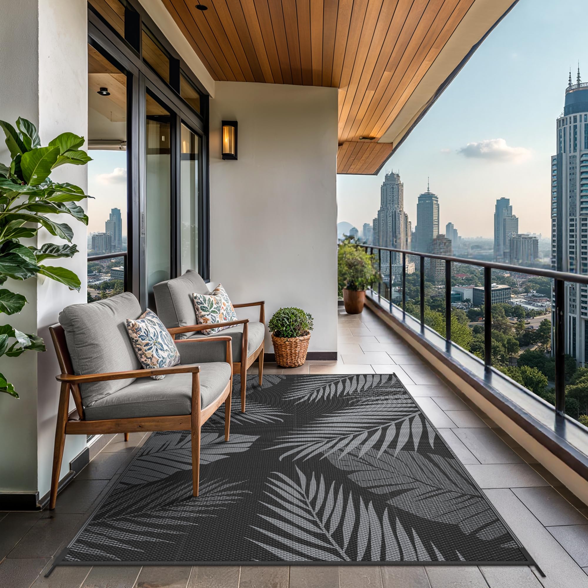 GENIMO Outdoor Rug 6'x9' waterproof material close-up