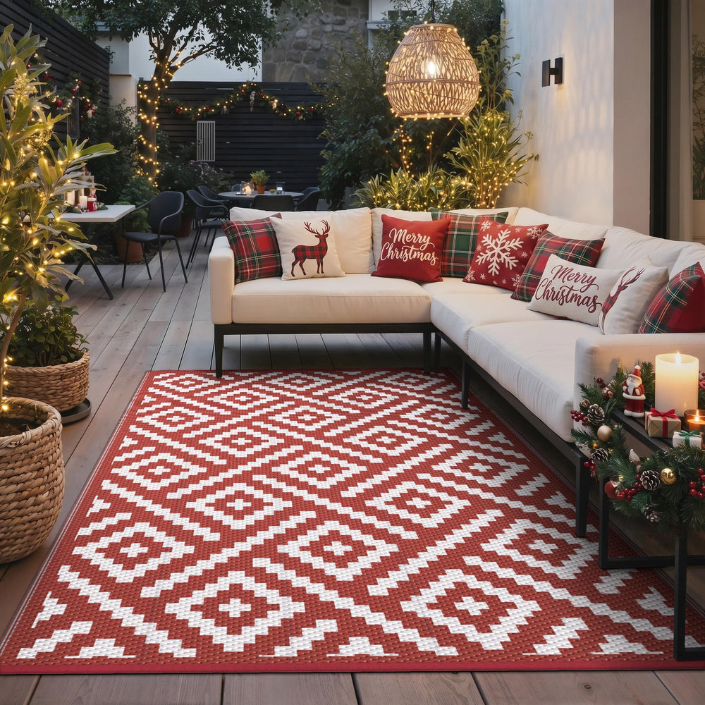 GENIMO Outdoor Rug 8'x10' in a camping scenario