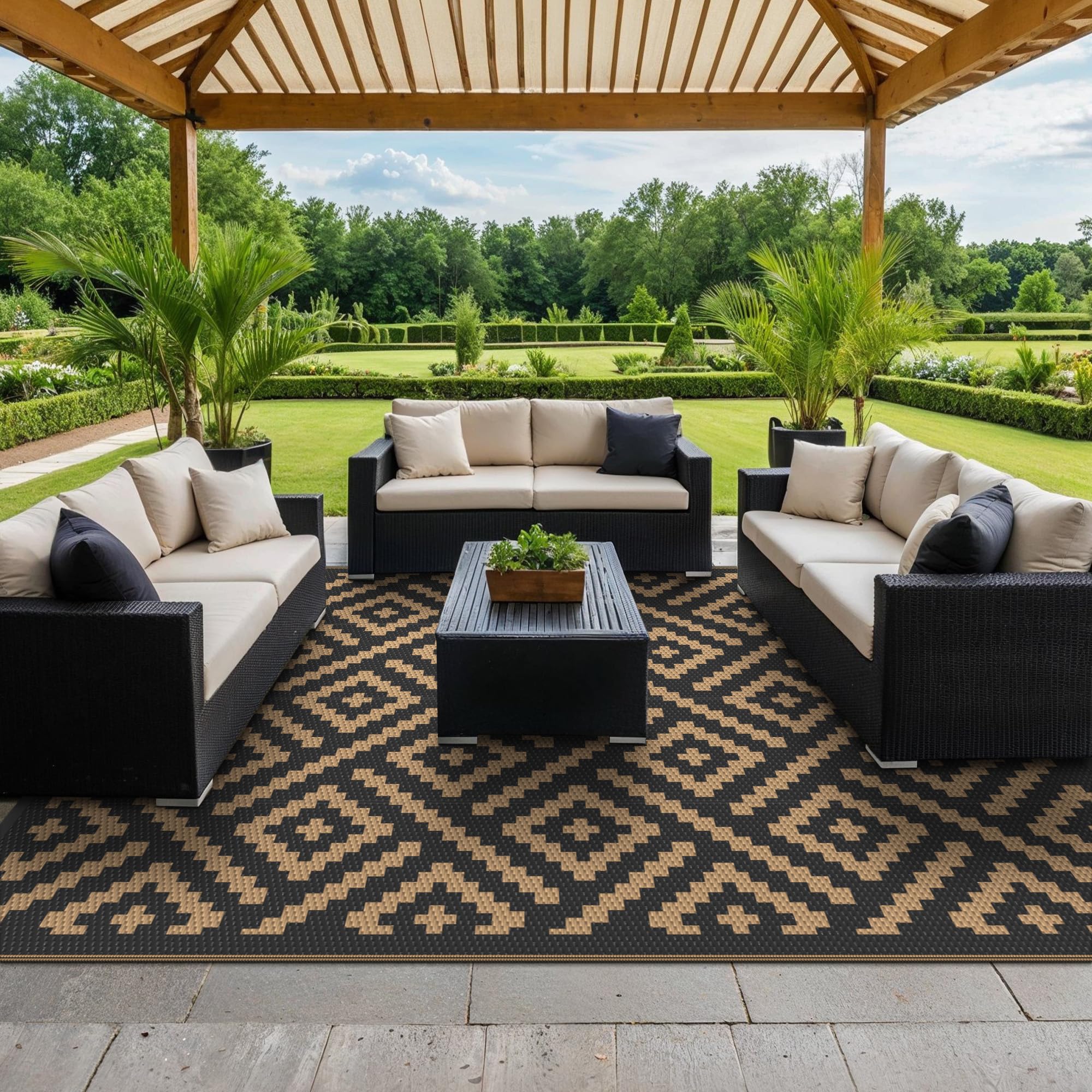 GENIMO Outdoor Rug 8'x10' waterproof feature
