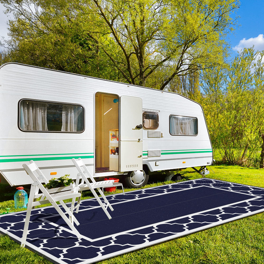 GENIMO Outdoor Rug 8'x16' in outdoor setting with furniture