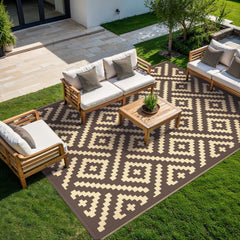 GENIMO Outdoor Rug 9'x12' Coffee Beige front view