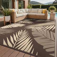GENIMO Outdoor Rug 9'x12' Coffee Beige front view