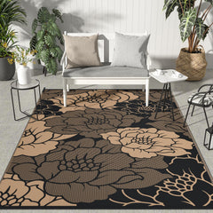 GENIMO Outdoor Rug 9'x12' Raven Brown front view