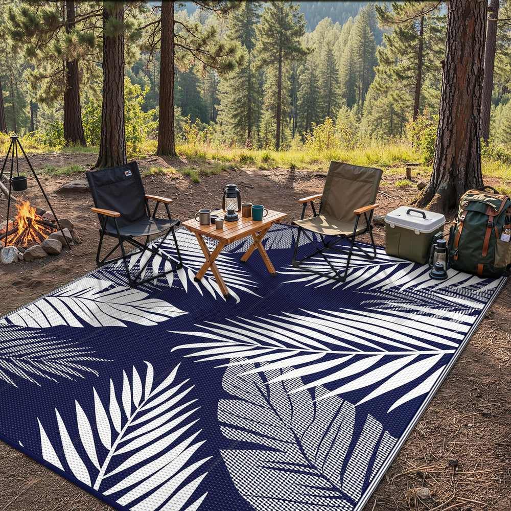 GENIMO Outdoor Rug 9'x12' showcasing its reversible design