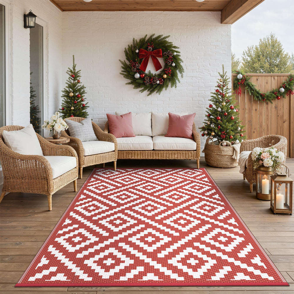 GENIMO Outdoor Rug alongside camping gear