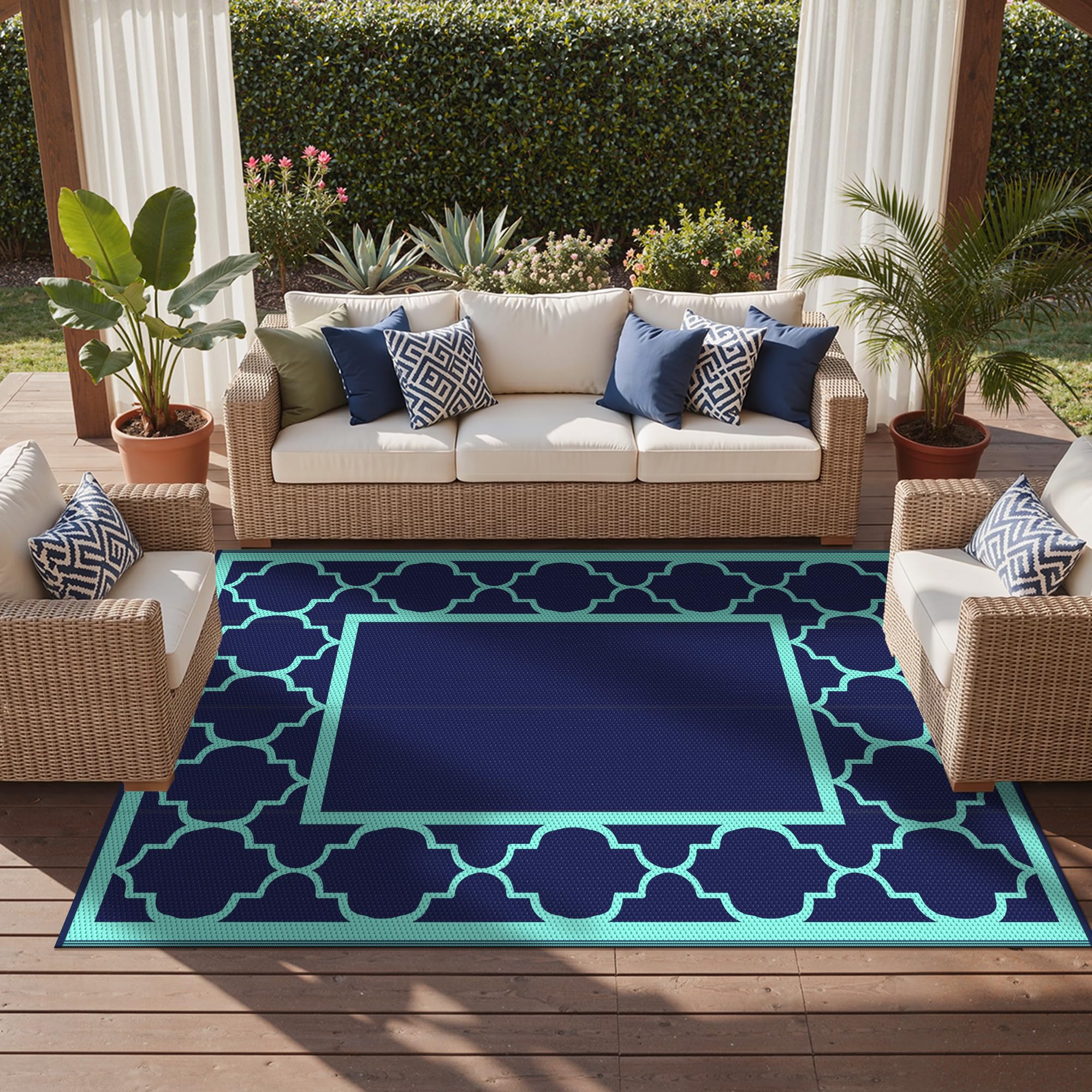 GENIMO Outdoor Rug close-up of polypropylene material