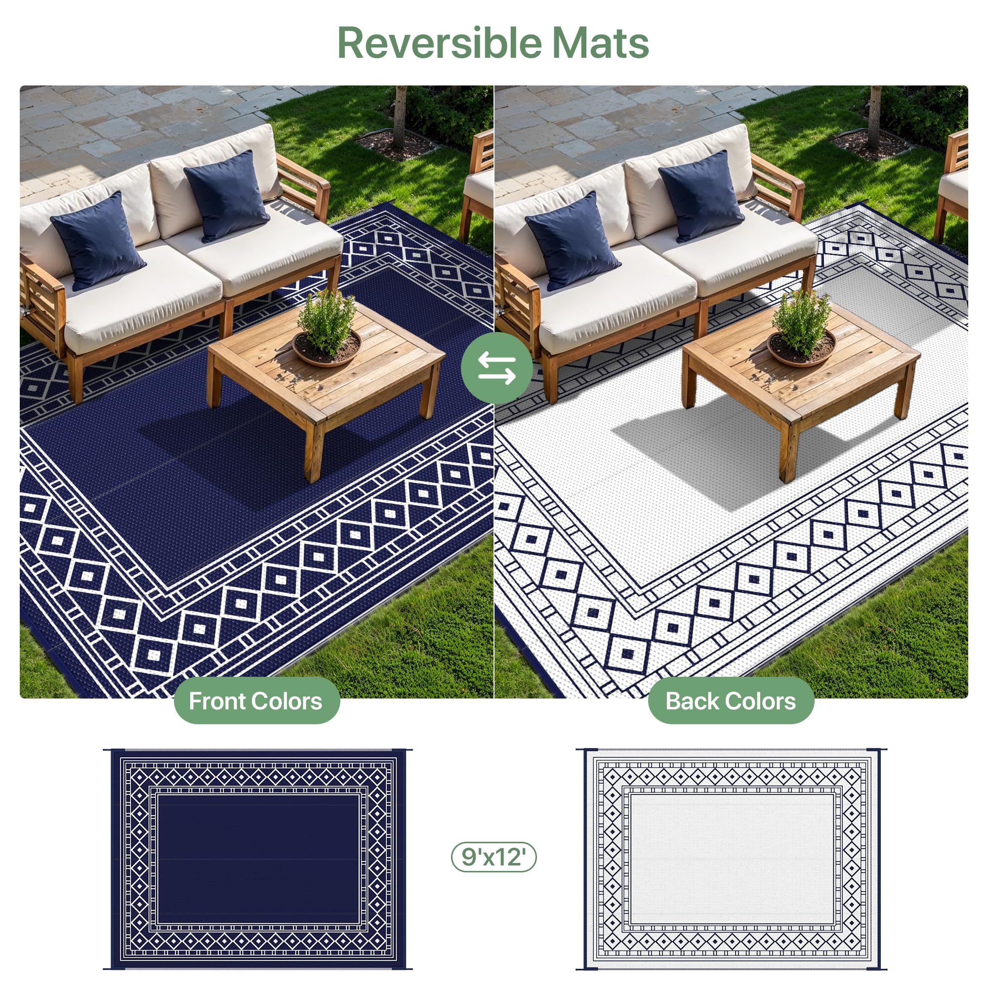 GENIMO Outdoor Rug displaying its heat- edges