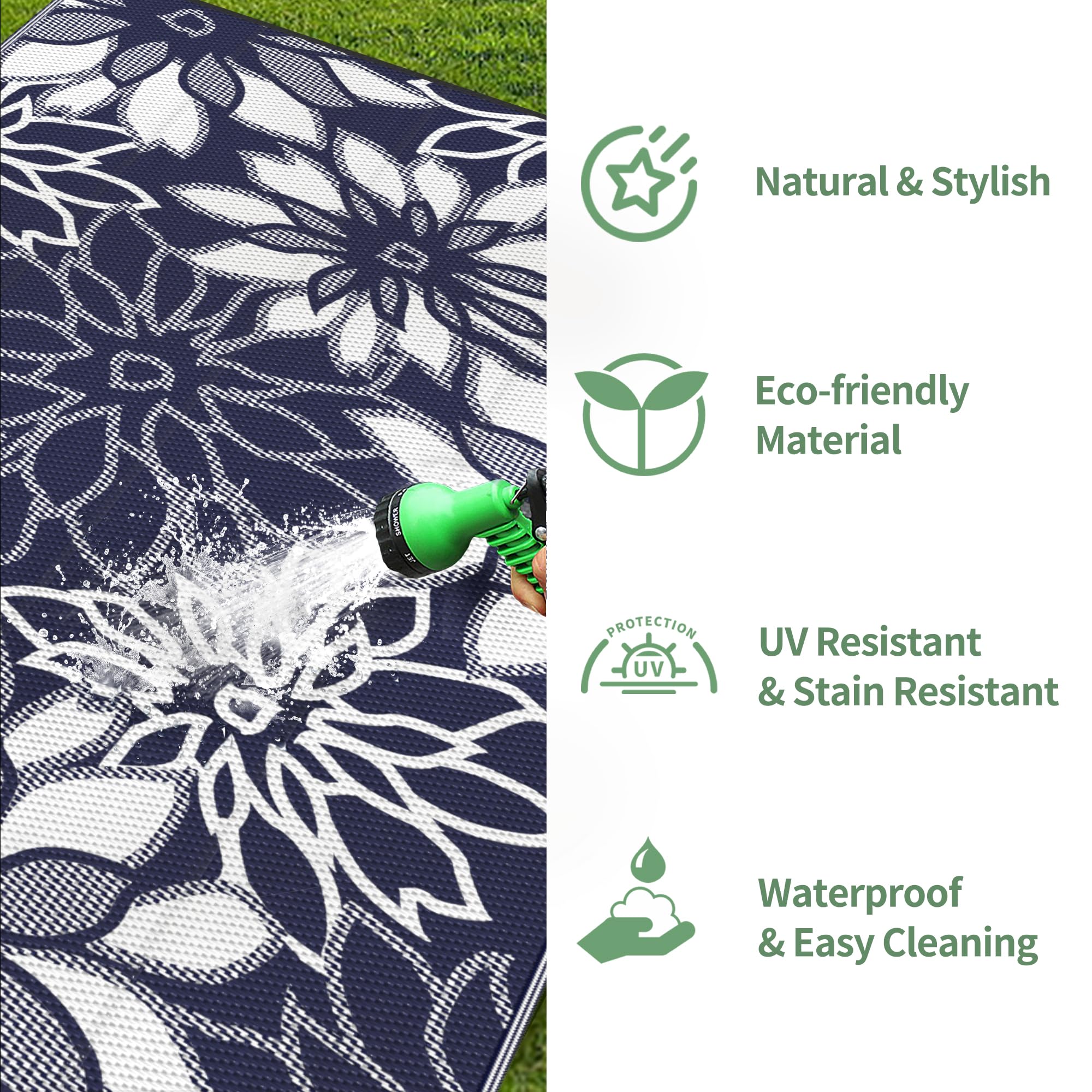 GENIMO Outdoor Rug folded compact for storage