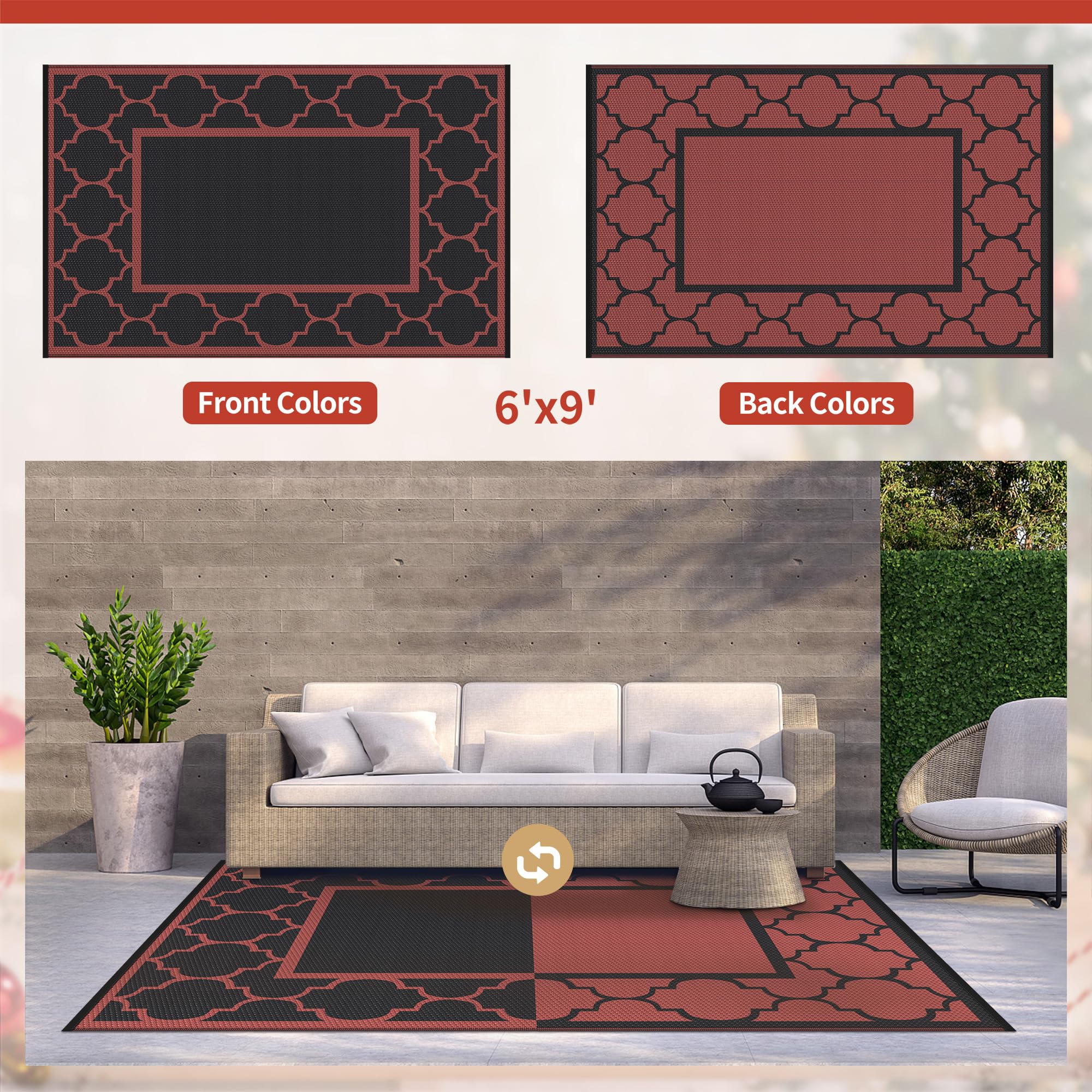 GENIMO Outdoor Rug folded for easy transport