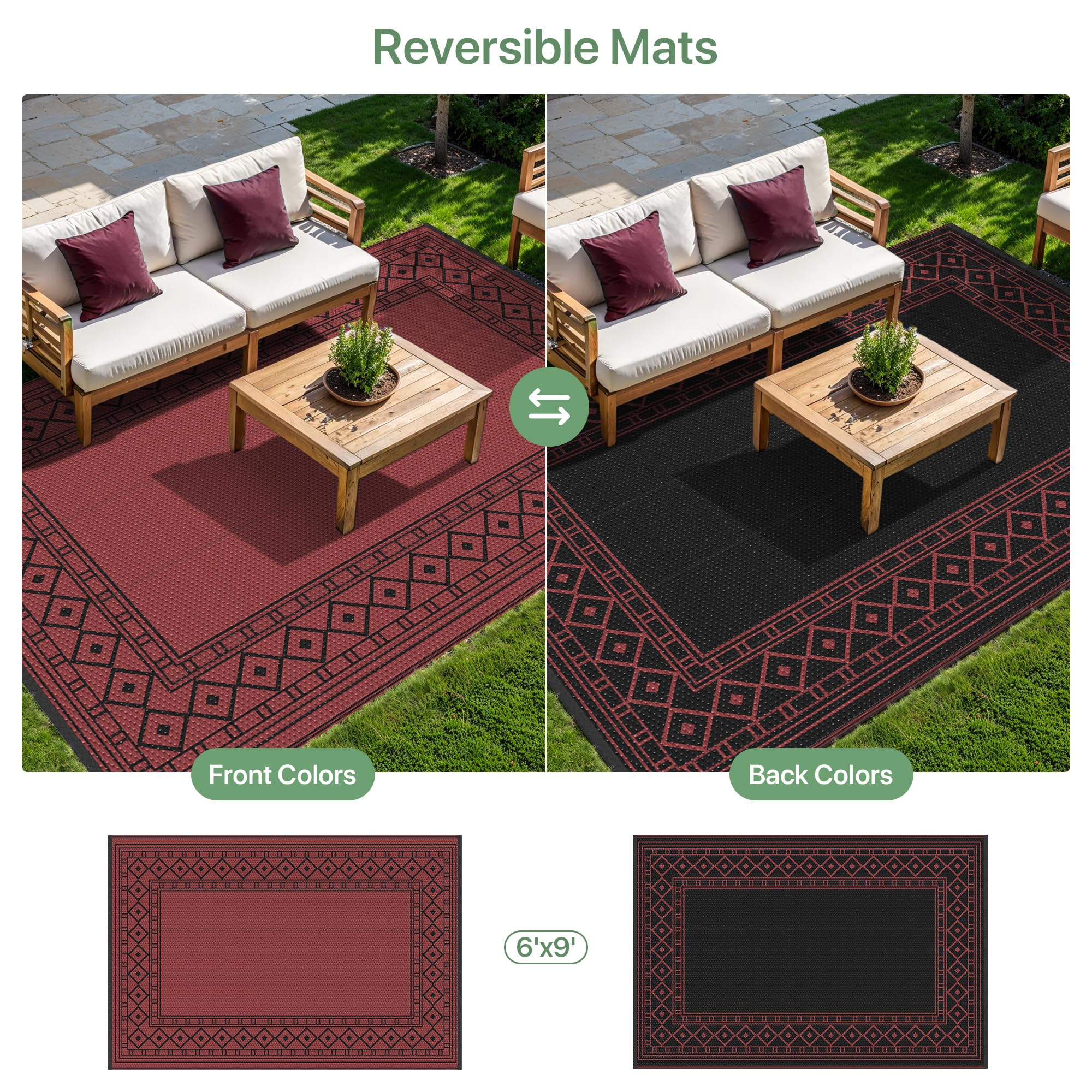 GENIMO Outdoor Rug folded for storage