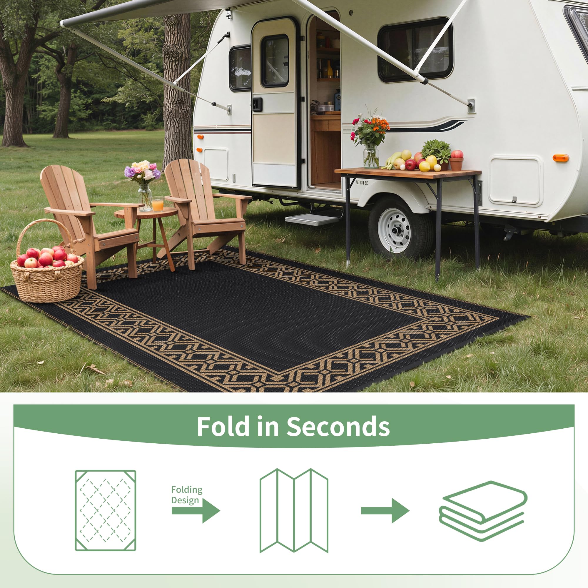 GENIMO outdoor rug folded for storage