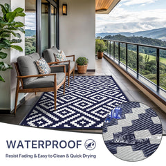 GENIMO outdoor rug folded with carry bag for easy transport