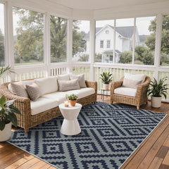 GENIMO Outdoor Rug geometric design on patio