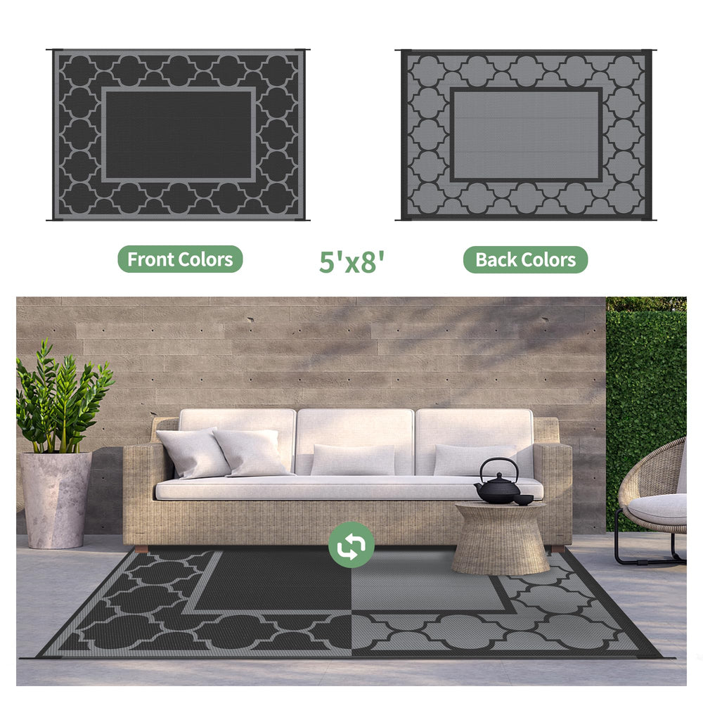 GENIMO Outdoor Rug in a camping environment