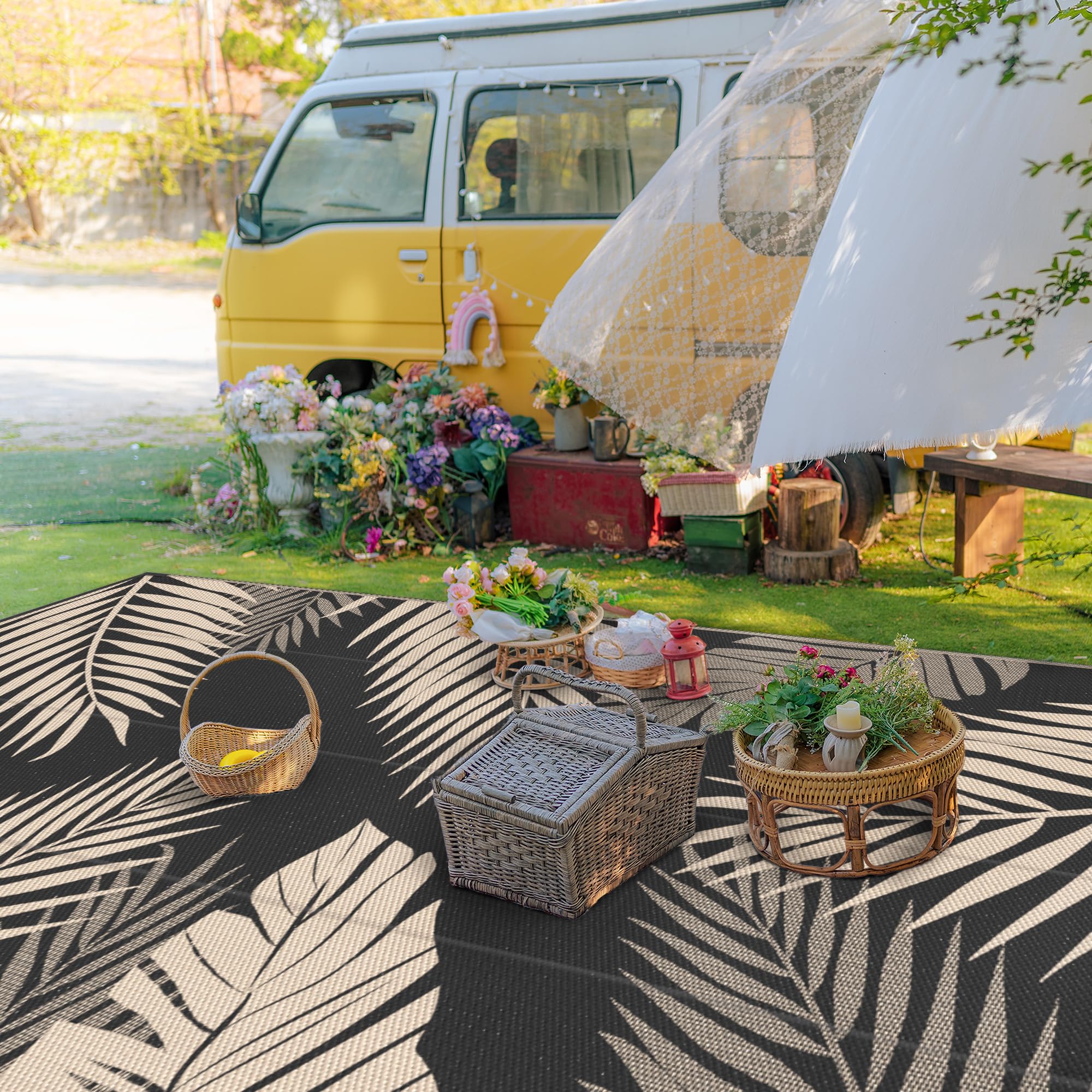 GENIMO Outdoor Rug in a camping setting