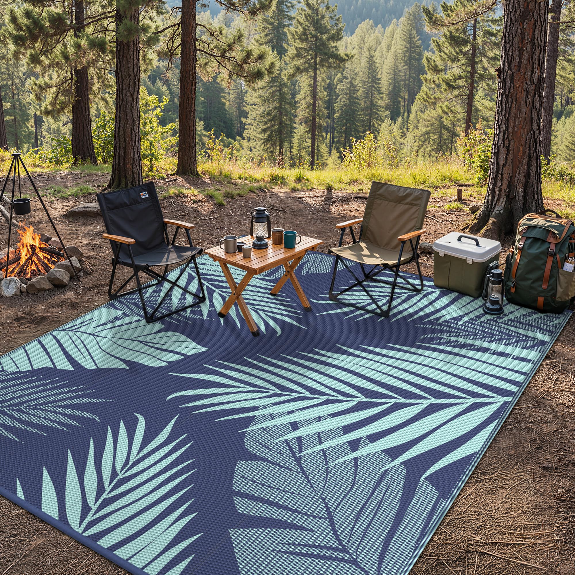 GENIMO Outdoor Rug in a camping setup