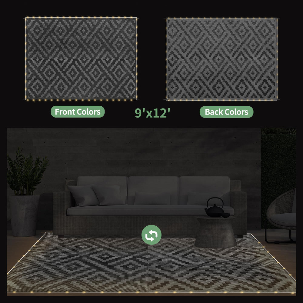 GENIMO outdoor rug in a camping setup
