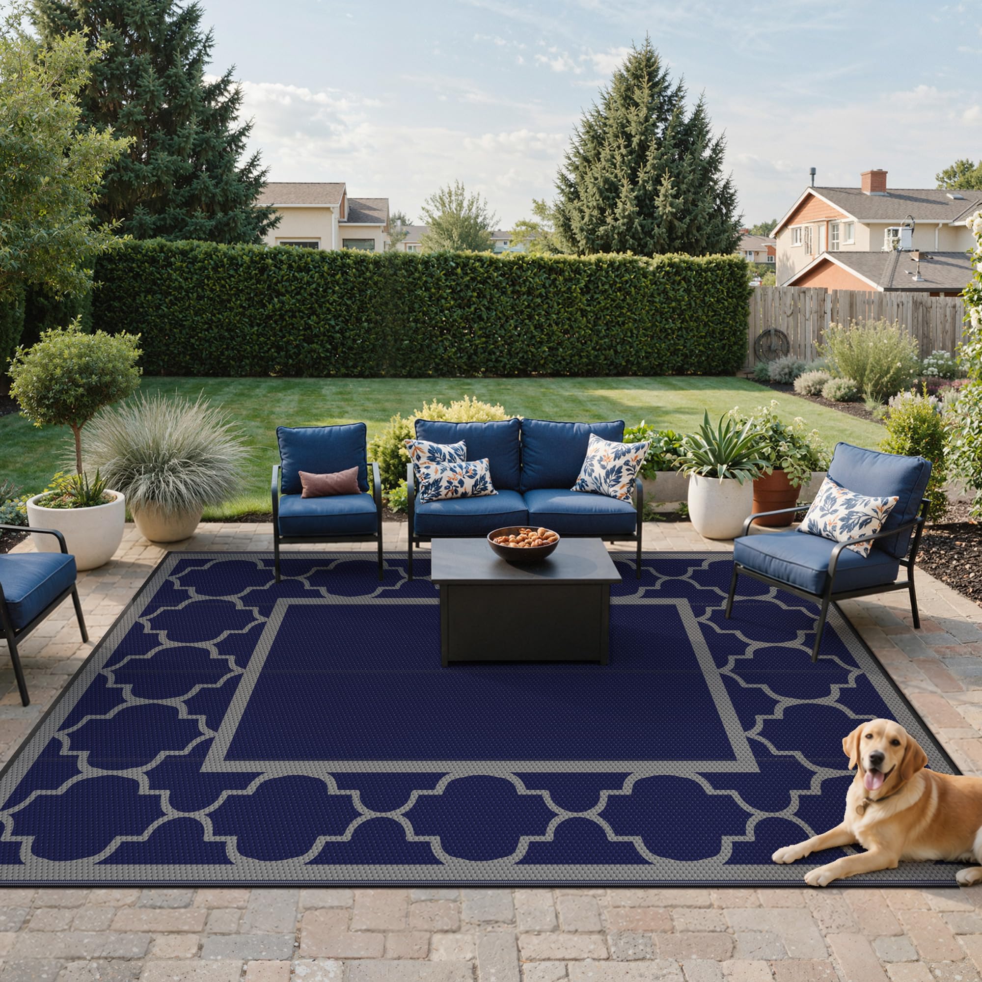 GENIMO outdoor rug in camping setting