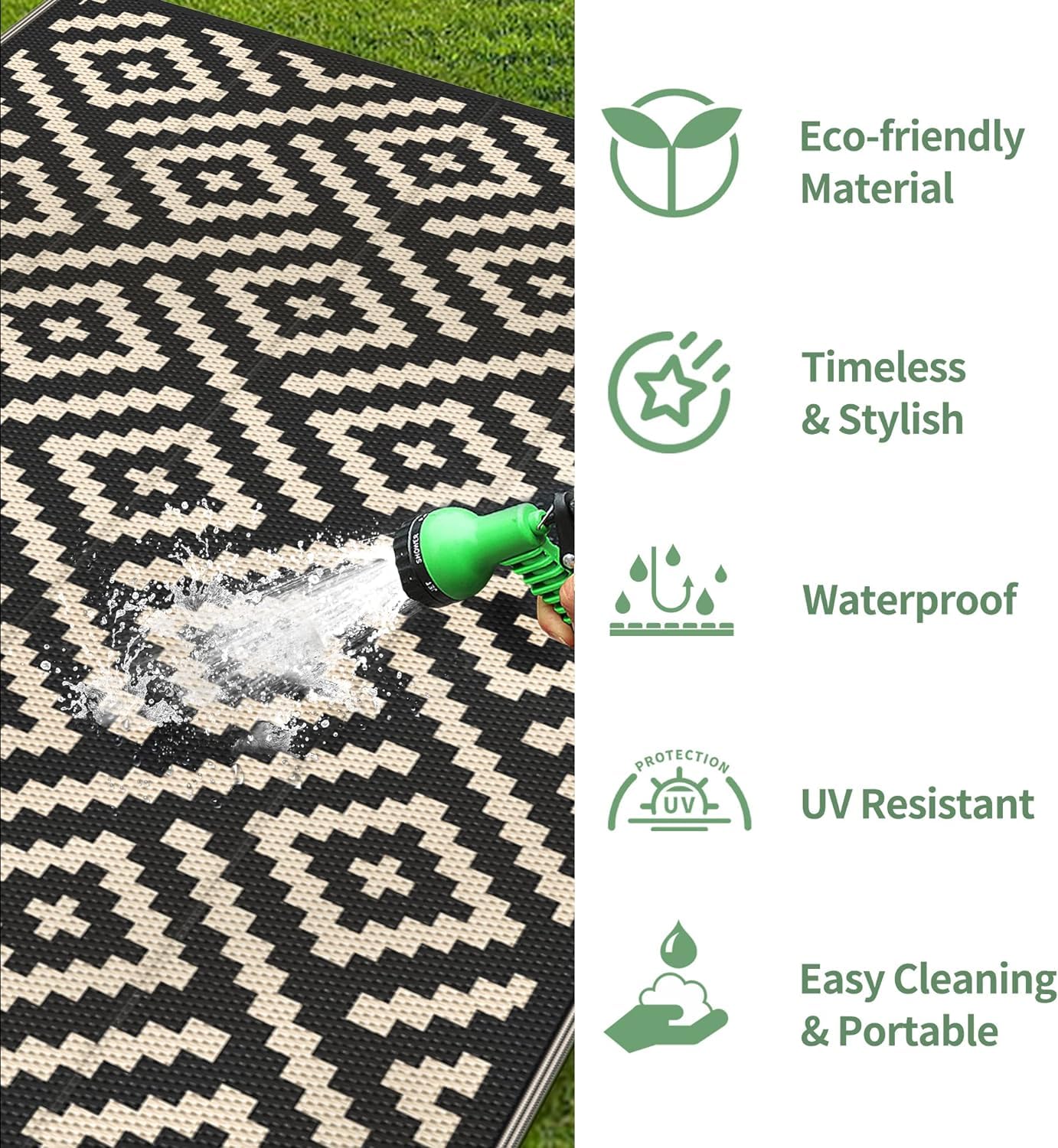 GENIMO outdoor rug in camping setup with tent
