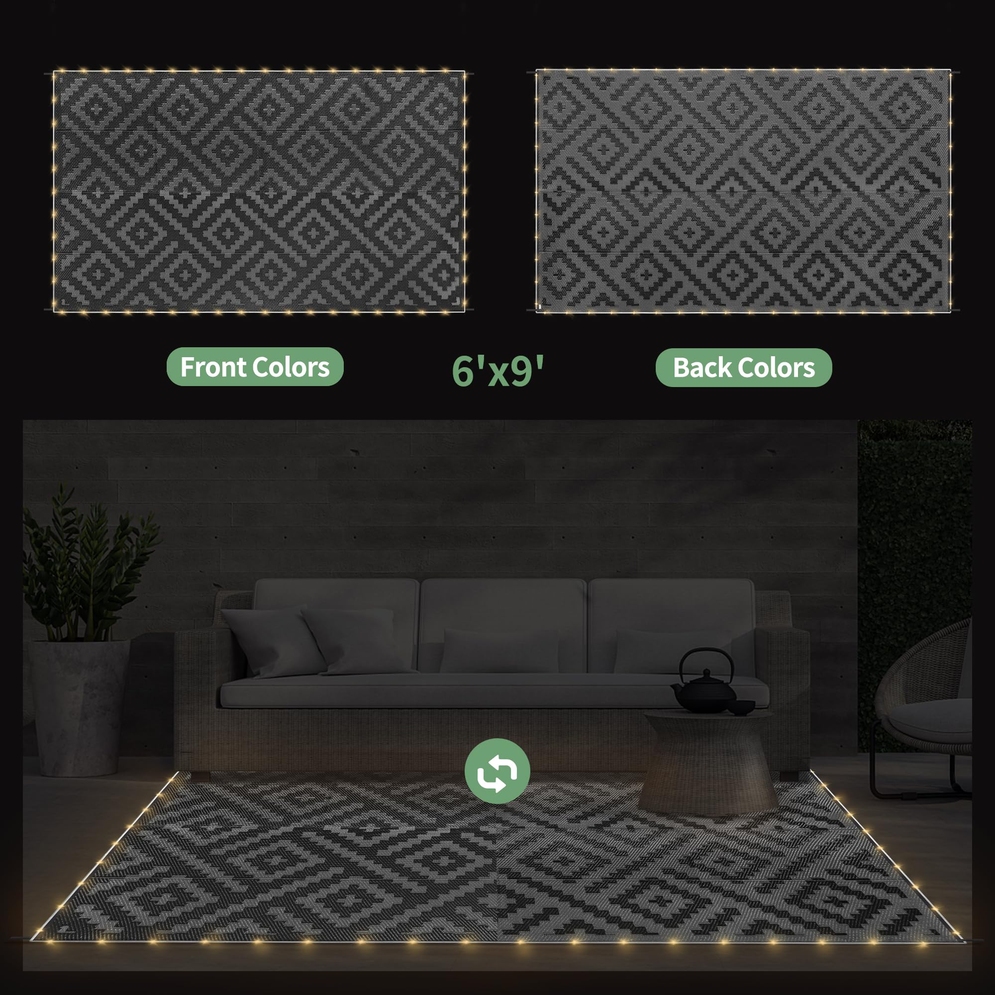 GENIMO Outdoor Rug in outdoor patio setting