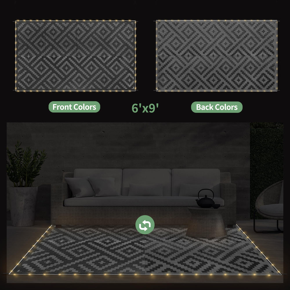 GENIMO Outdoor Rug in outdoor patio setting