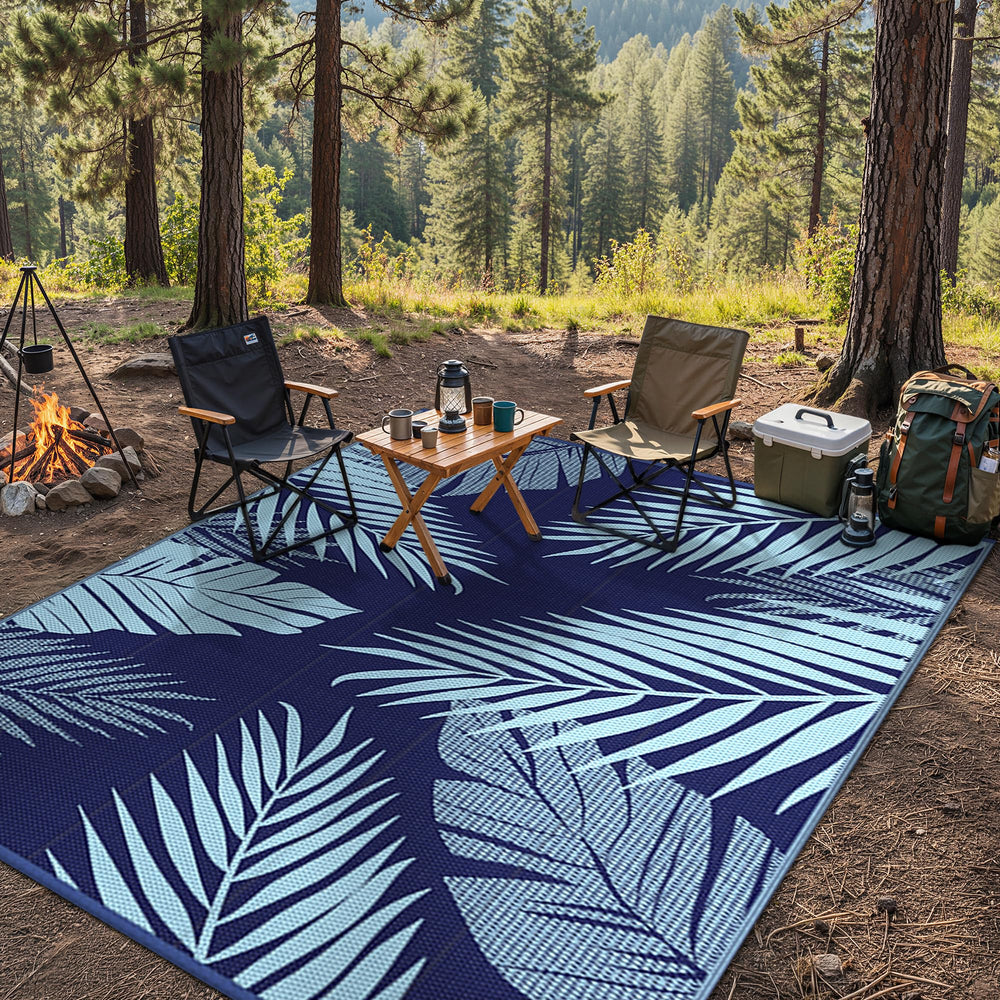 GENIMO Outdoor Rug laid out at a picnic setting