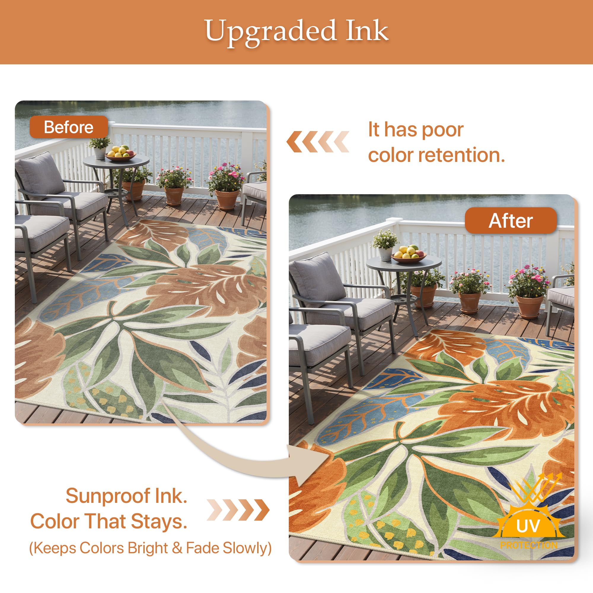 GENIMO Outdoor Rug on a balcony setting