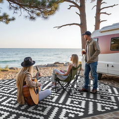 GENIMO Outdoor Rug on patio setting showcasing versatility