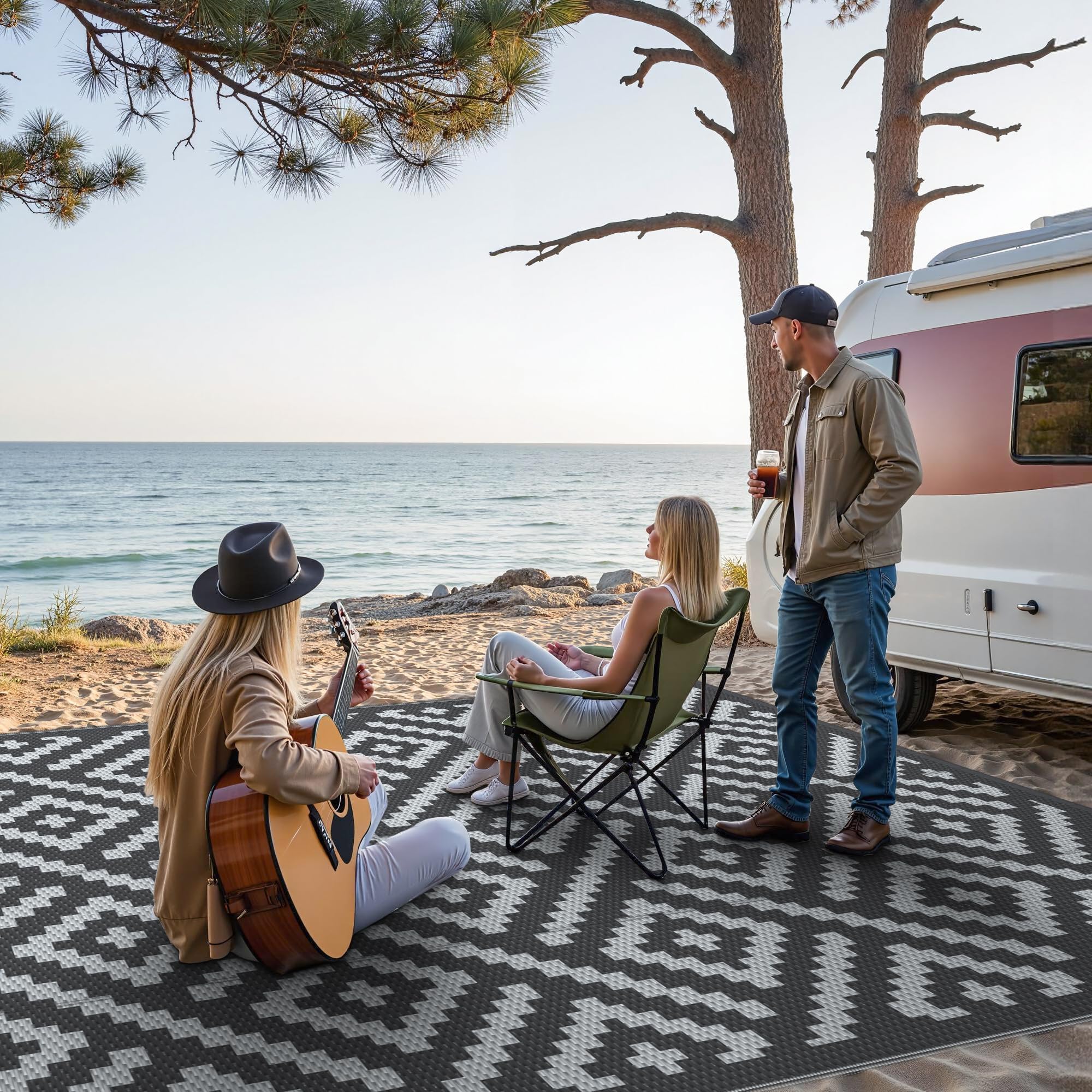 GENIMO outdoor rug on patio setting with furniture