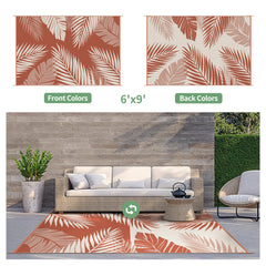 GENIMO Outdoor Rug palm leaf design close-up