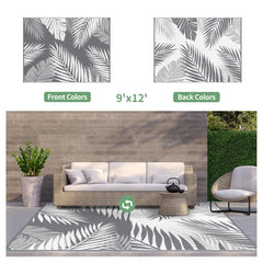 GENIMO Outdoor Rug palm leaf design close-up
