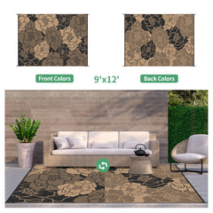 GENIMO Outdoor Rug palm leaf design detail