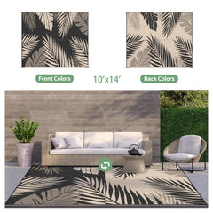 GENIMO Outdoor Rug palm leaf design side view
