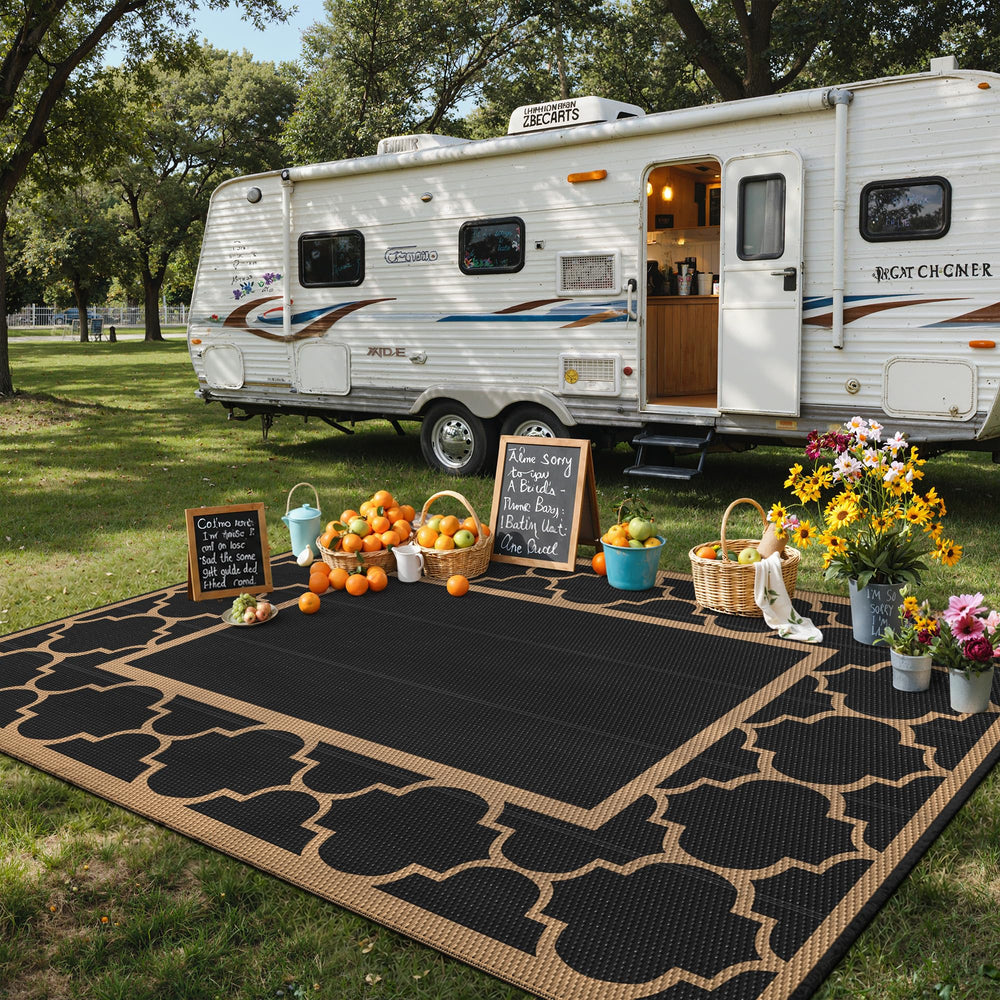 GENIMO Outdoor Rug placed on patio setting
