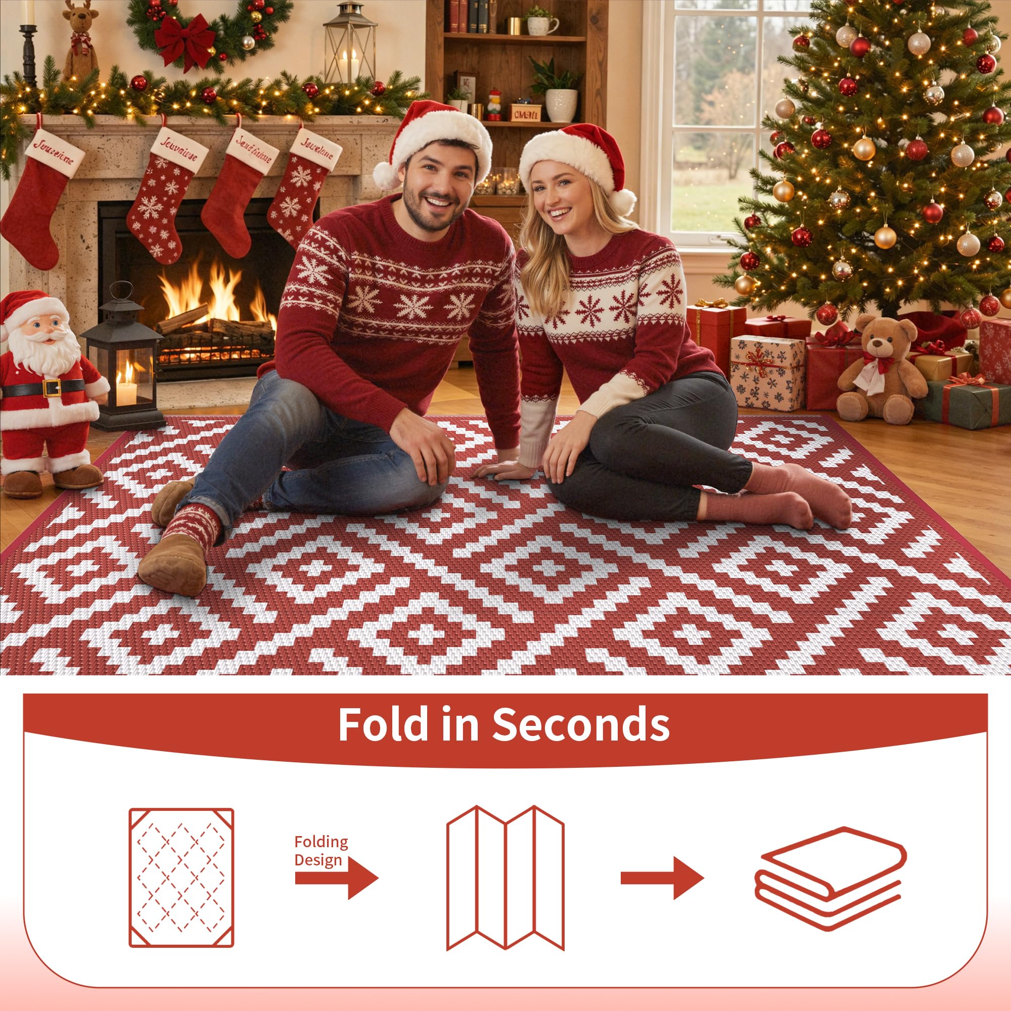 GENIMO Outdoor Rug portable storage with carry bag